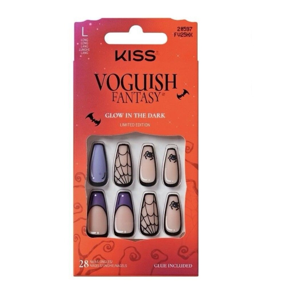KISS Voguish Fantasy Limited Ed. Halloween Press On Glow Nails Moonlit Magic